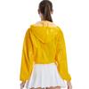 Spring & Autumn Iridescent Yellow Pink Women's Half-Zip Loose Hoodie Jacket