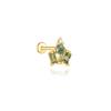 CANNER 1PC Natural Water Grass Horse Eye Zircon 925 Silver Piercing Earrings For Women Ins Simple Green Moss Earring