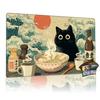 Ukiyo-e Japanese Cat&Ramen Magic Party Game Mat Durable Rubber for TCG Games 35X60cm Mouse Pad Offices Desk Mats Friendly Design