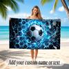 Soccer Theme Beach Towel Personalized Custom Name & Text Soft Quick Dry Beach Towel for Swimming Travel