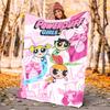Powerpuff Flannel Blanket Soft Warm All-Season Throw, Design for Camping, Car Travel, Hiking Sofa, Bed, Office Perfect Gift for Parties