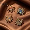 Fun Gifts for Halloween Gothic Spider Brooch Pin, Colorful Rhinestones Decor, Retro Animal Shape Fashion Alloy Decorative Lapel Pin Jackets