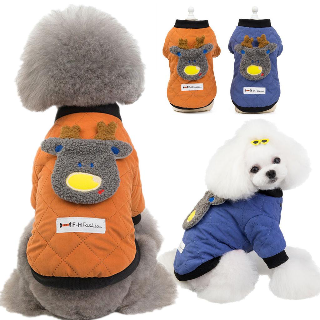 Pet Clothes for Dogs Autumn and Winter Pet Two-legged Cotton Clothes Two-legged Cute Fashion Cotton-padded Jacket Deer Cotton-padded Jacket