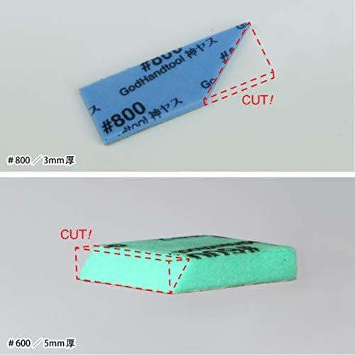 GodHand Kamiyasu! Special Pack Sponge Cloth Sandpaper, 35 x 20mm, 33 Sheets, 3 Thicknesses x 11 Grits (GH-KS-SP)