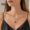 Talos Stone Pendant Necklace, Oval or Hexagonal Charm Geometric Necklace Gift for Her Wife Girlfriend