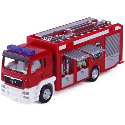1/64 Children's High Simulation Alloy Man Engineering Vehicle, Fire Truck, Transport Vehicle, Exquisite Die-casting Toys, Christmas Education Gift