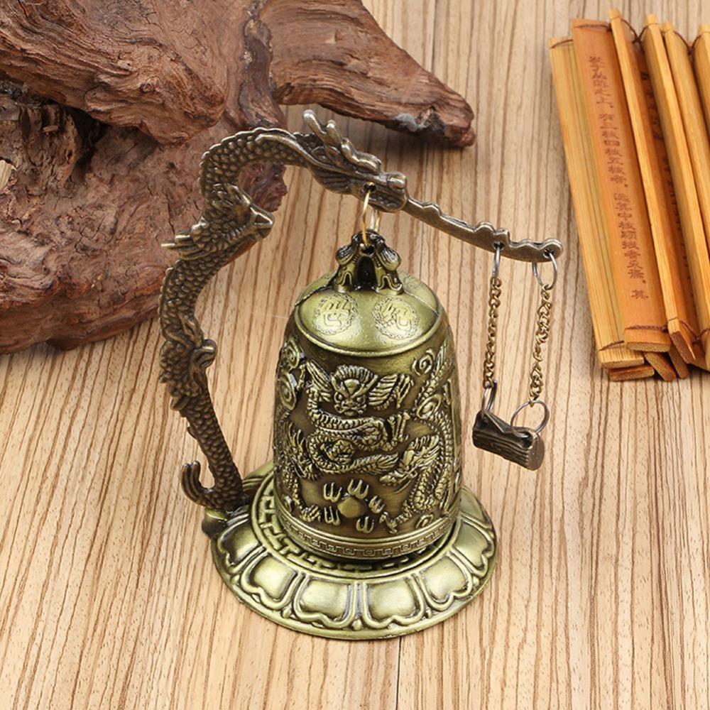 Lotus Buddhist Bell Ornament Alloy Bronze Bell Statue Decorative Bells Feng Shui Bell Collector