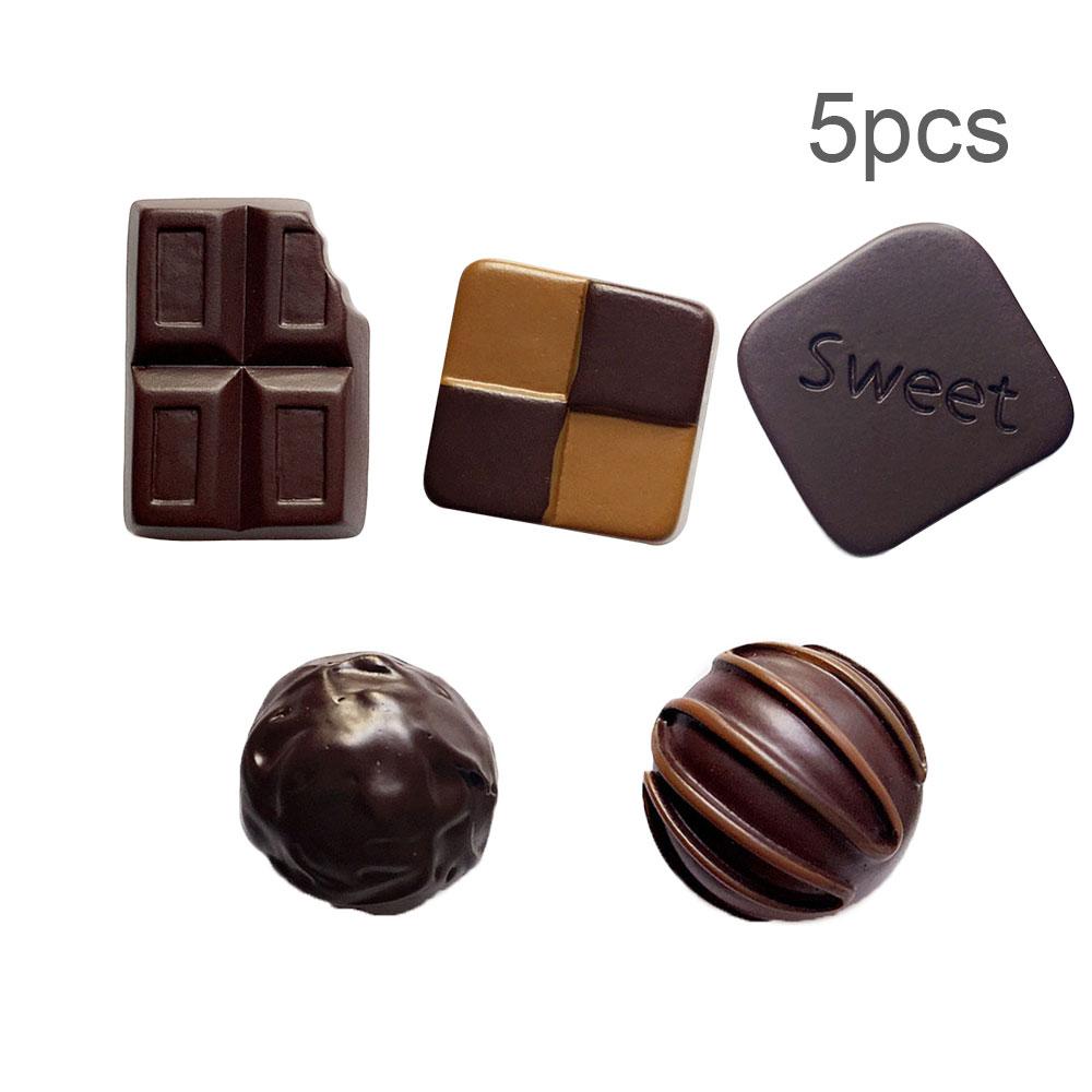5 bucăți de simulare pentru jocuri cu mâncare, ciocolată, rășină, design artistic, tridimensional, drăguț, decor pentru casă, magnet pentru frigider, decorare pentru frigider