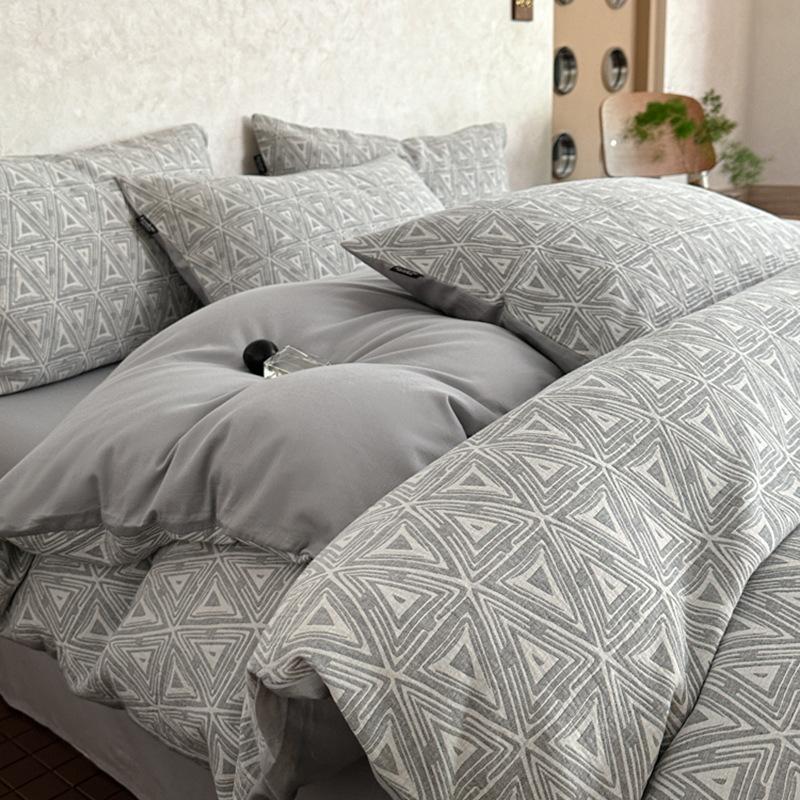 

Bed cotton 4pcs set, light luxury high-end pure cotton quilt cover, bed sheet Class A maternal and infant grade quilt cover, bed hat model 1.2m bed sheet 3pcs 1.5*2mcm quilt core