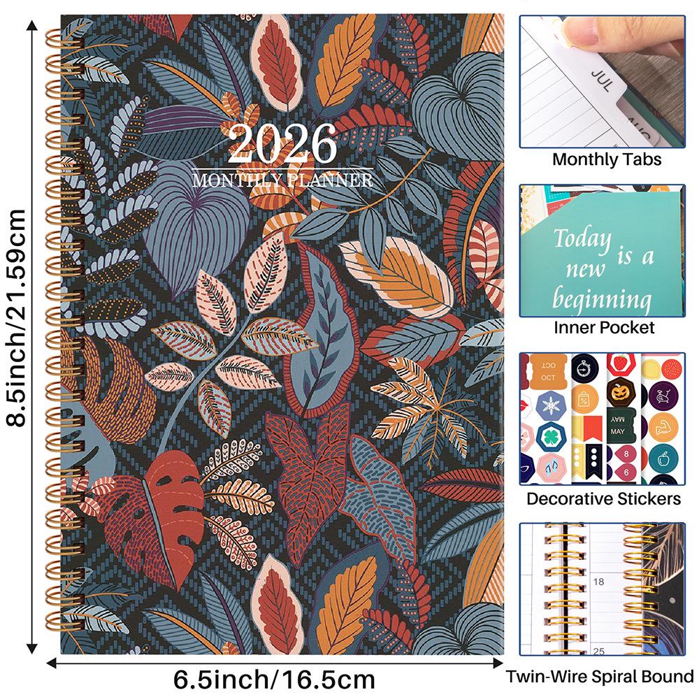 

2026 Cross-Border English Flower Planner: Daily Schedule, Work Efficiency, Christmas Gift 2026