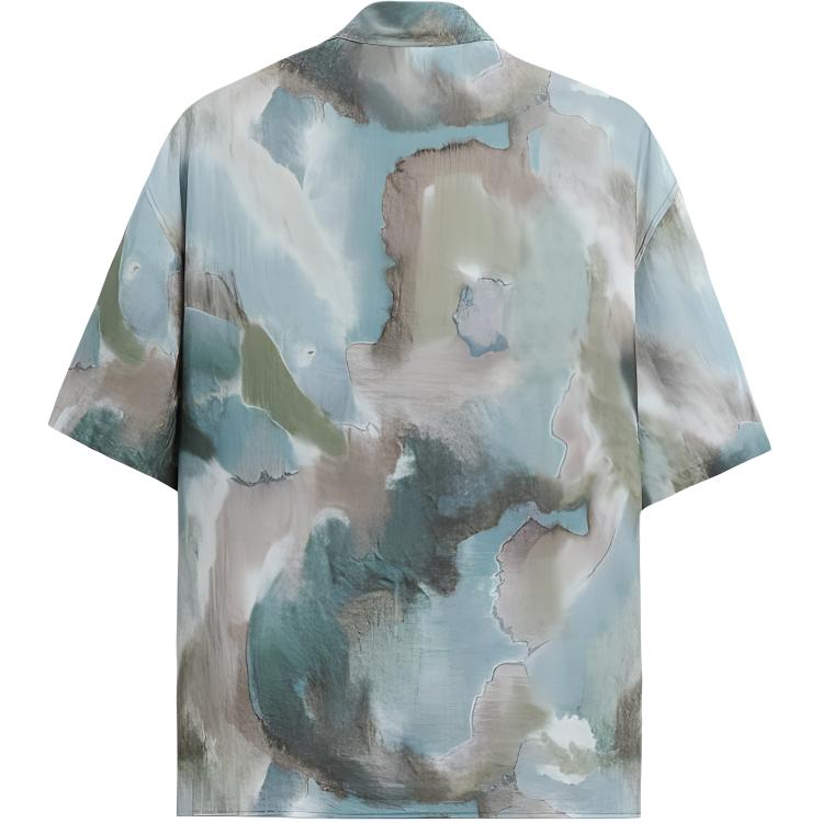 Zara Loose American Style Printed Casual Short Sleeve Shirt Men shirts Multicolor 2548302-330