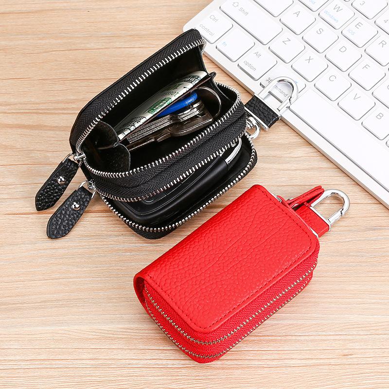 New Keychain for Women Genuine Leather Key Box for Car Keys Holder Case Mini Pocket Key Wallet Coin Pouch Women's Purses