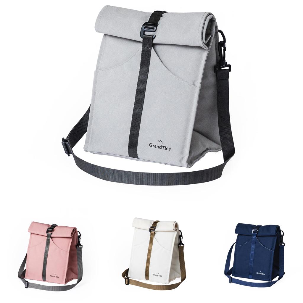 GRANDTIES Insulated Lunch Bag for Women, Men, Adults, and Teens - Roll-Top Leakproof Meal Prep Lunch Box Container, Reusable Snack Bag, Travel