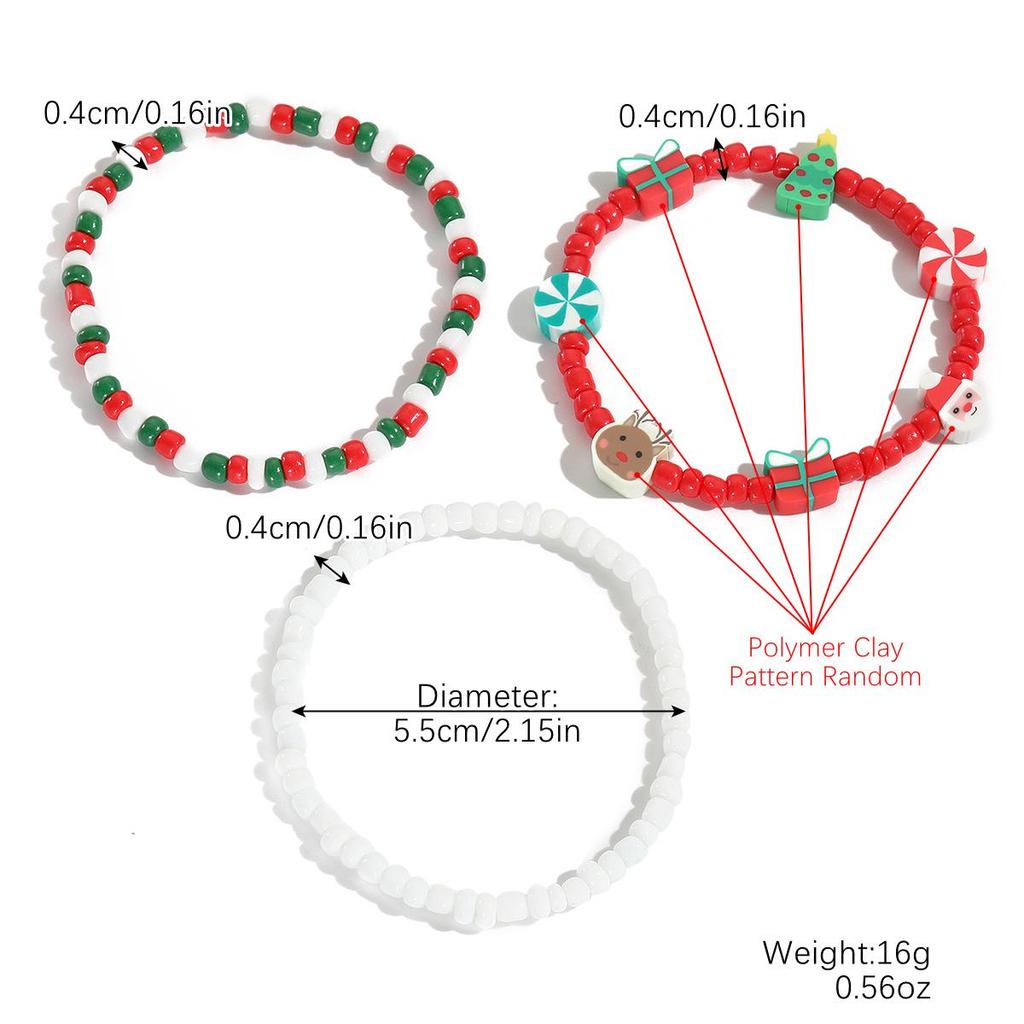 European and American Snowflake Crystal Beaded Christmas Bracelet Set for Women
