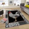 VIKAMA Black And White Chicken Print Rug Soft And Comfortable Living Room And Bedroom Decorative Rug Home Decoration