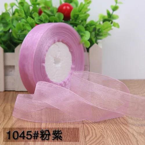 50yards 25mm Organza Chiffon Ribbons Wedding Party Decoration Handmade Ribbon Gift Wrapping Hair Hat Bows DIY Cloth Accessory
