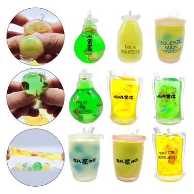 Squeeze Fidget Toy Soft TPR Milk Tea Cup Pinch Toys Stress Relief Toy Kids Adults Anti-stress Sensory Toy Party Favor