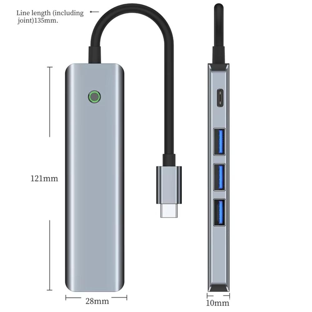 5 in 1 Multiport USB C Hub,4K@30Hz HDMI-Compatible,100W PD,USB3.0 5Gbps Portable Type C Adapter for Laptop MacBook Notebook PC