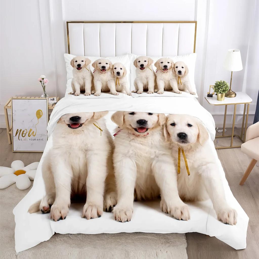 Comforter Cute Cat Bedding Comforter Set King Size For Kidsteens Boys Girls Animal Pet Theme Bed Set + S Bedclothes
