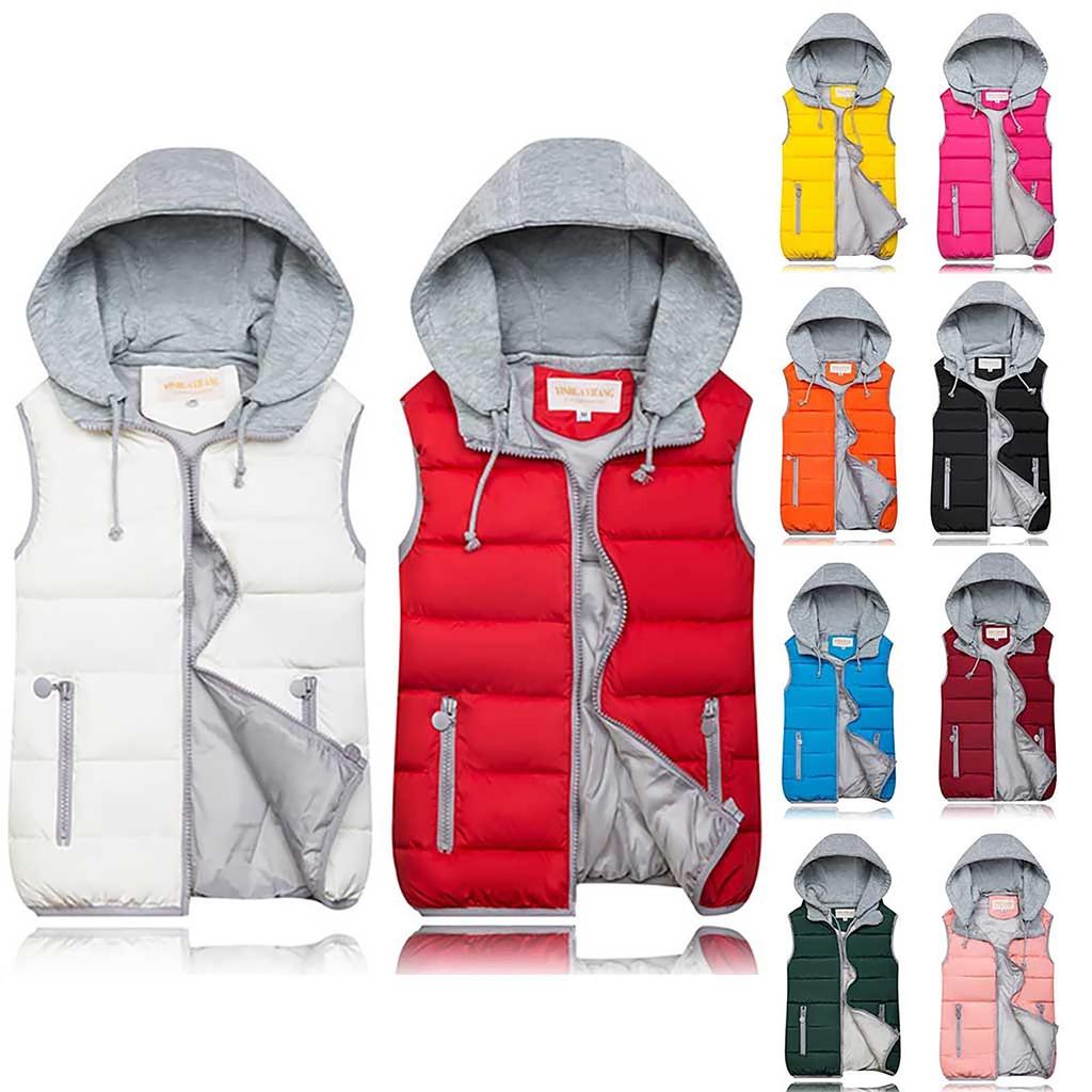 Fashion Women Warm Coat Vest Jacket Waistcoat Hooded Waistcoat