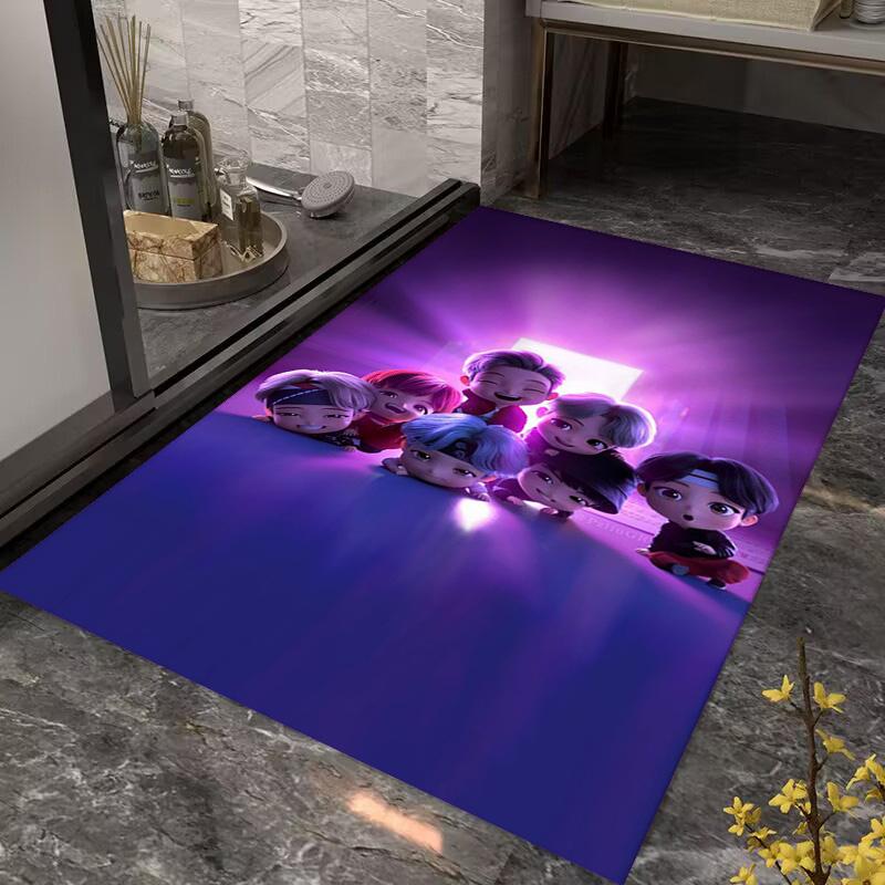 Colorful BT21 Characters Celebration carpet Living room and bedroom mats printing Office chair cushion Dormitory decoration Fashion