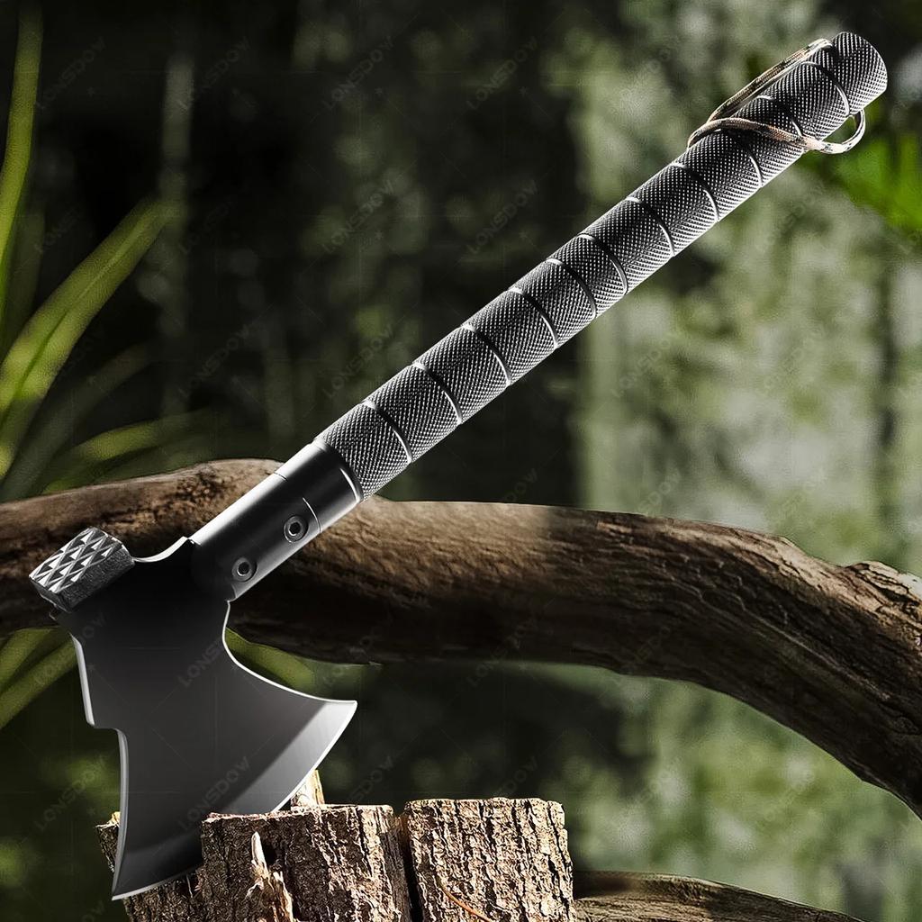 Camping Survival Axe Kit | Folding Axe with Hammer, Multitool - For Outdoor, Emergency Use, with Sheath