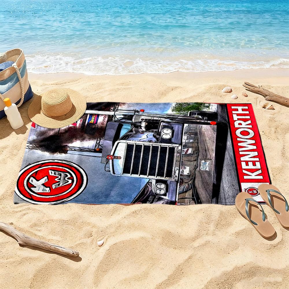 Kw Heavy Trucks Beach Towel Quickdry Soft Microfiber Comfortable Lightweight Portable For Swimmingbeachcamping Travel Beach Accessoriesgym