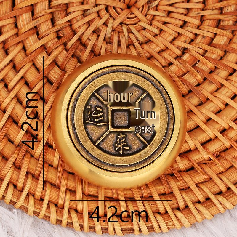Brass Double-Sided Spinning Good Fortune Fingertip Decompression Toy