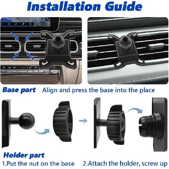 Car Phone Mount 2020-2024 Mercedes Benz GLE Class and 2020-2024 GLS Class [Thick Case Friendly] Mobile Phone Holder Cell Navigation Bracket Air Vent