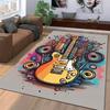 Colorful Electric Guitar Print Carpet with Speakers and Abstract Design Suitable for Use As an Anti-slip for Living Room Bedroom Sofas
