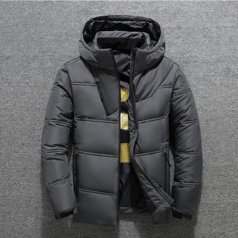 Men's Down Jacket Men's Short Casual Outdoor Winter Warm Hooded Jacket