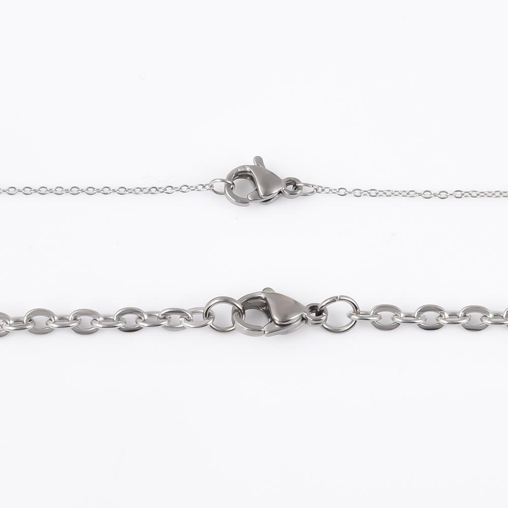Width 1.21.522.53Mm Stainless Steel Rolo Chain Cross Necklaces For Women Men Accessories Simple Jewelry On The Neck Necklace