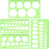 Circle Template for Drawing Drafting, 4Pcs Plastic Circle/Oval/Triangle Shape Stencil for Painting, Ymapinc Transparent Geometric Measuring Rulers