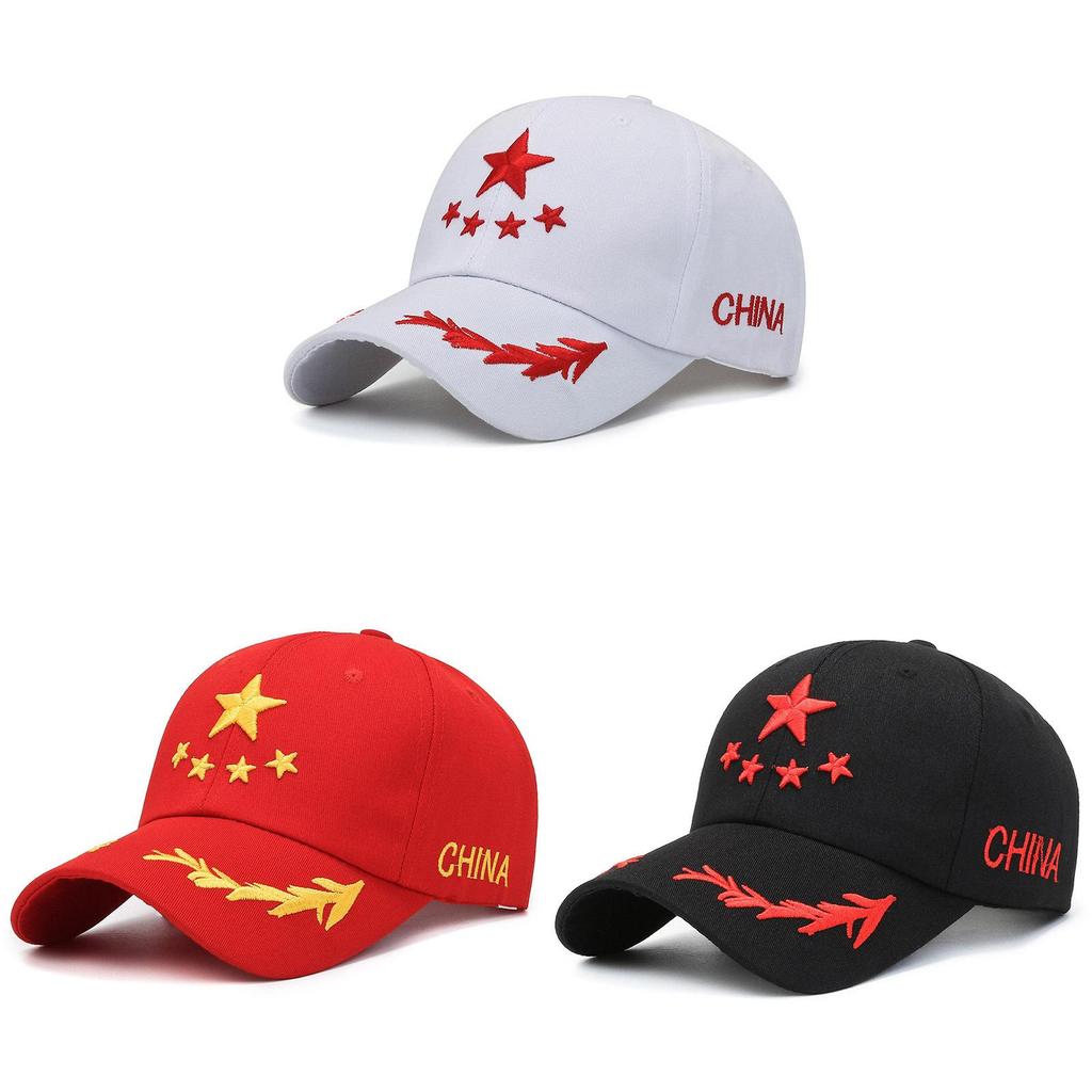 Pointed Five Star Embroidery Baseball Cap Sun Protection Peaked Caps Hat Fashion