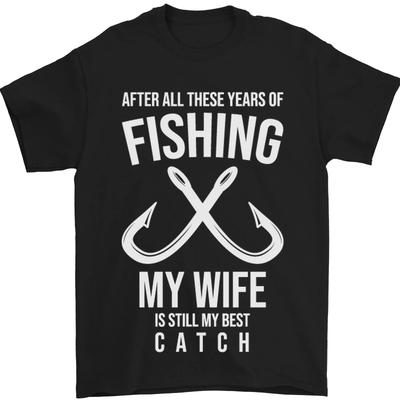 T-shirt da uomo divertente da pesca "Moglie Miglior Pesca" 100% Cotone