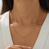 Gold Zircon Station Necklace Dainty Choker For Women