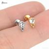 1Pc 1.2x6/8mm G23 Titanium Base Stainless Steel Studs Lip Labret Piercing Nose Helix Piercing Conch Tragus Earrings Flat End