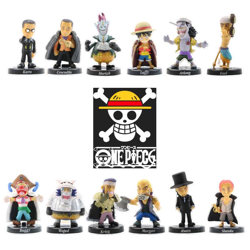 12pcs One Anime Piece Luffy Figure Model Toy Ornament Decor Gift Collection Set