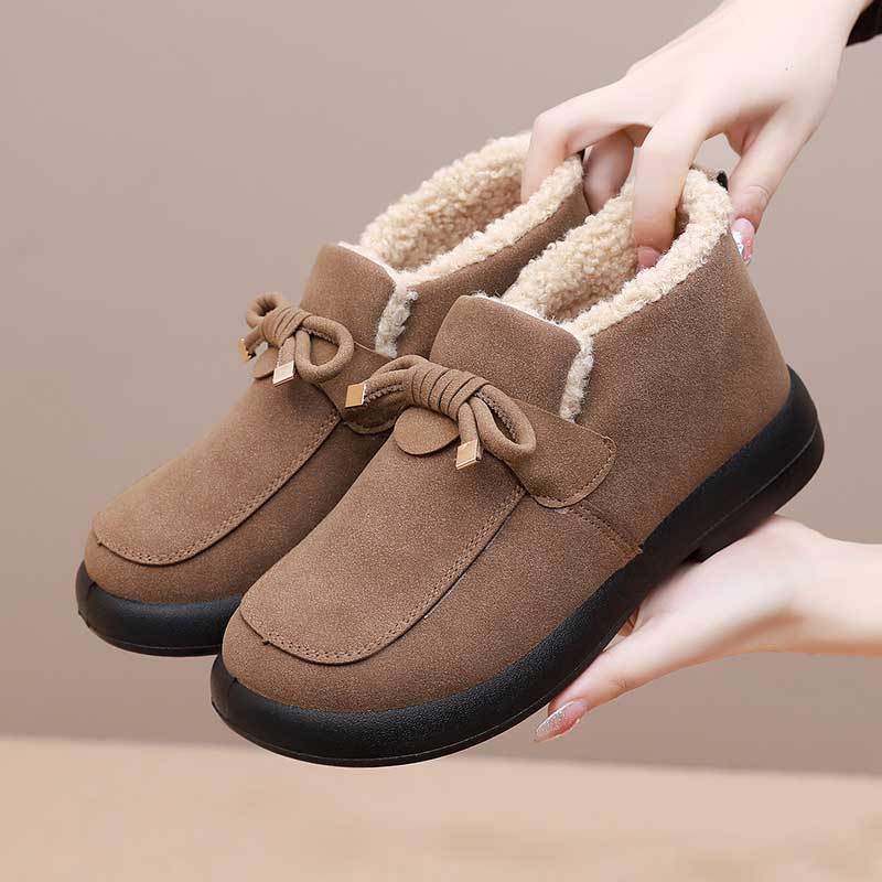 Cotton shoes women's Korean version Doudou shoes short snow boots four seasons warm Mao Mao shoes soft sole non-slip