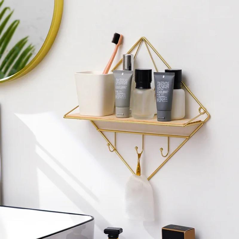Wrought Iron Bathroom Racks Living Room Wall Wall Hanging Kitchen Bedroom Wall Multifunctional Storage Rack