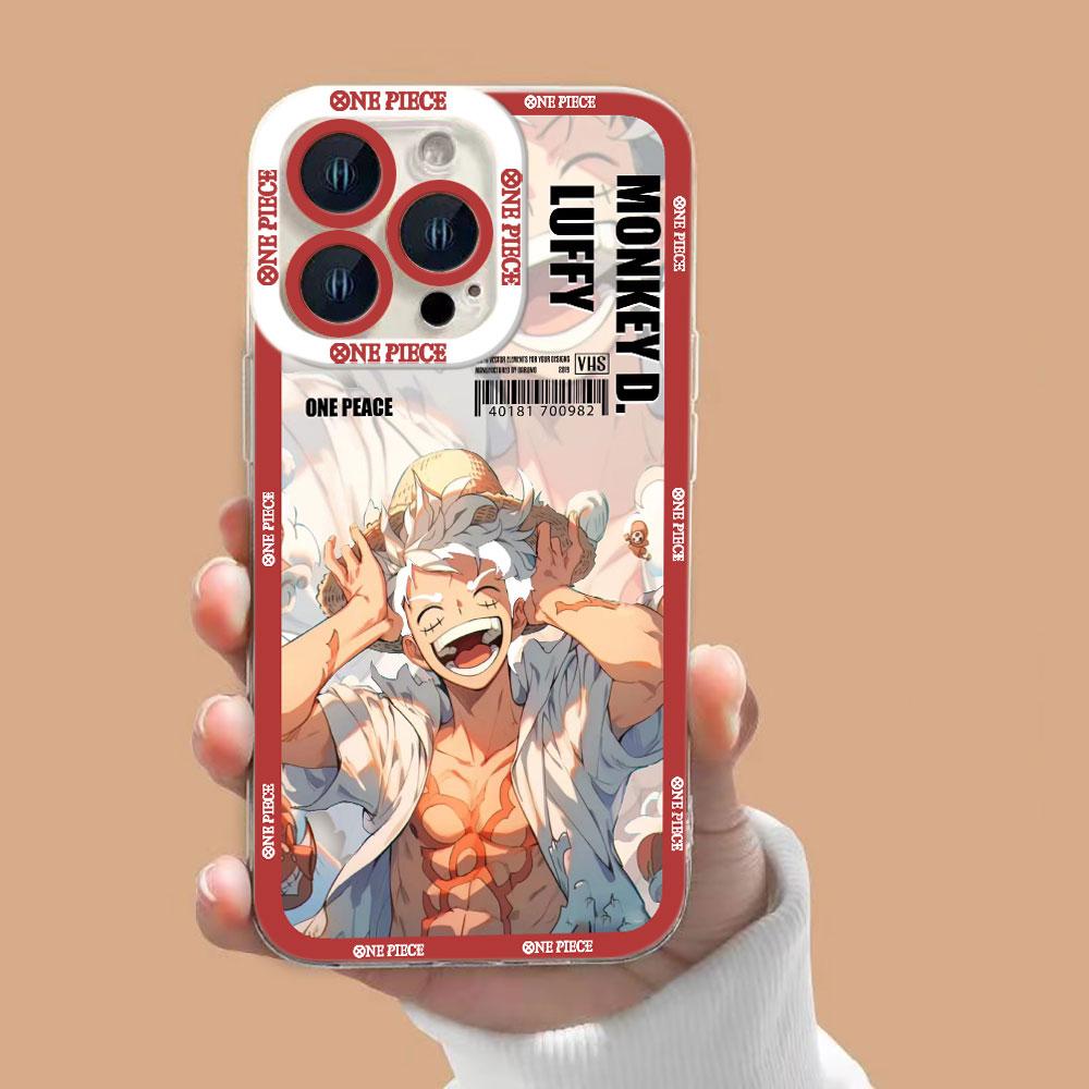 One P-Piece Gear 5 Luffy Clear Phone Case For Xiaomi 15 15T POCO X7 X6 X5 X4 X3 NFC GT F3 F5 M7 M4 M3 11 11T PRO LITE Case Cover