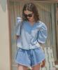 UNKNOWN PLANET Up-237 Flare Shorts Light Blue