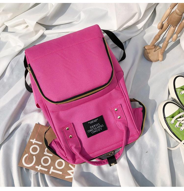 New Fashion Canvas Mummy Bag: Colorblock Backpack for Mom, Large Capacity Baby Bottle Handbag