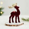 Plastic Flocking Reindeer Figurine with Sequined Ornament Festives Christmas Tabletop and Windowsill Decoration Gift