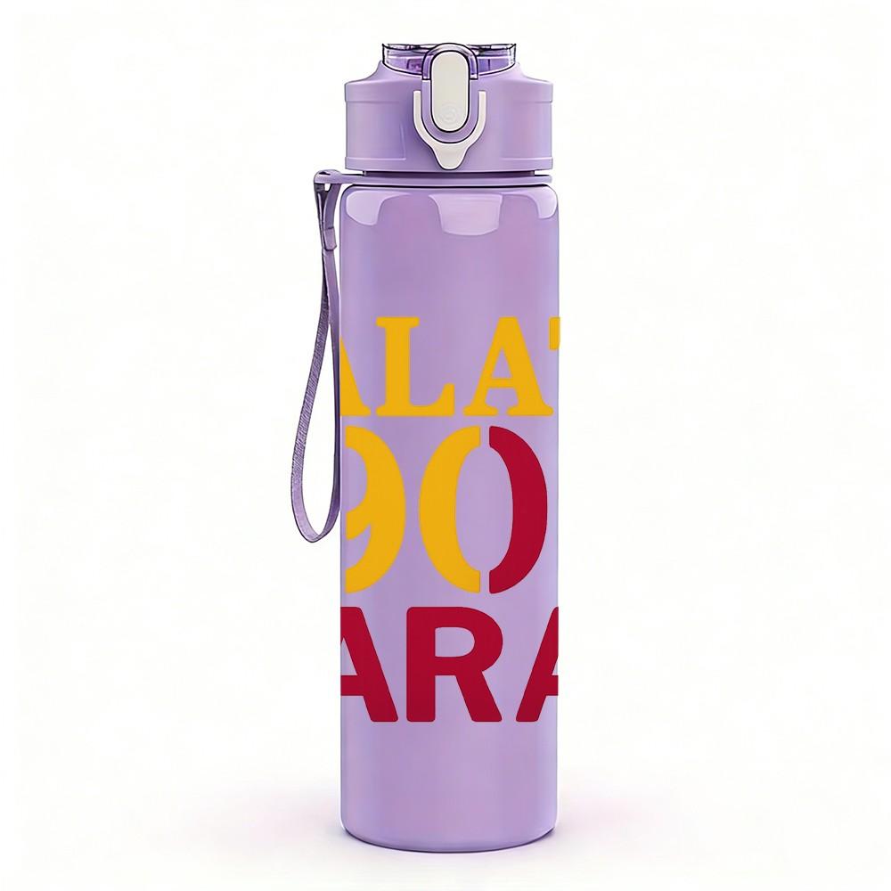 1PC Galata 1905 Saray Text Pattern 750ml Color Plastic Sports Water Bottle Leakproof Flip Straw Lid Suitable for Sports Office Home Use