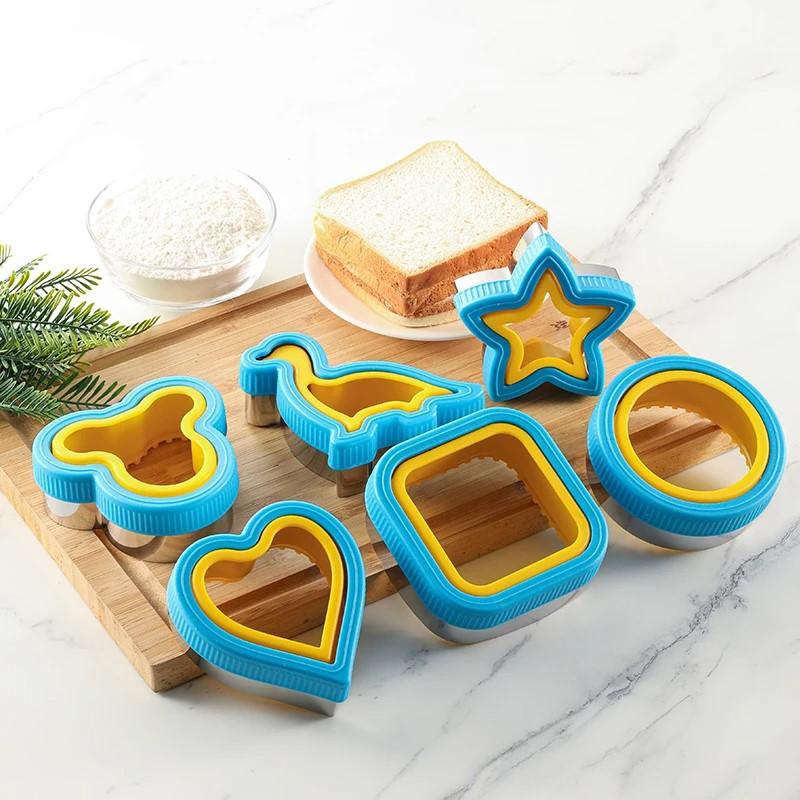 מכונת חיתוך כריכים תבניות אפייה דינוזאור לב לחם טוסט ארוחת צהריים קופסת בנטו מזון עוגיות יצרני כריכים תבניות כלי מטבח