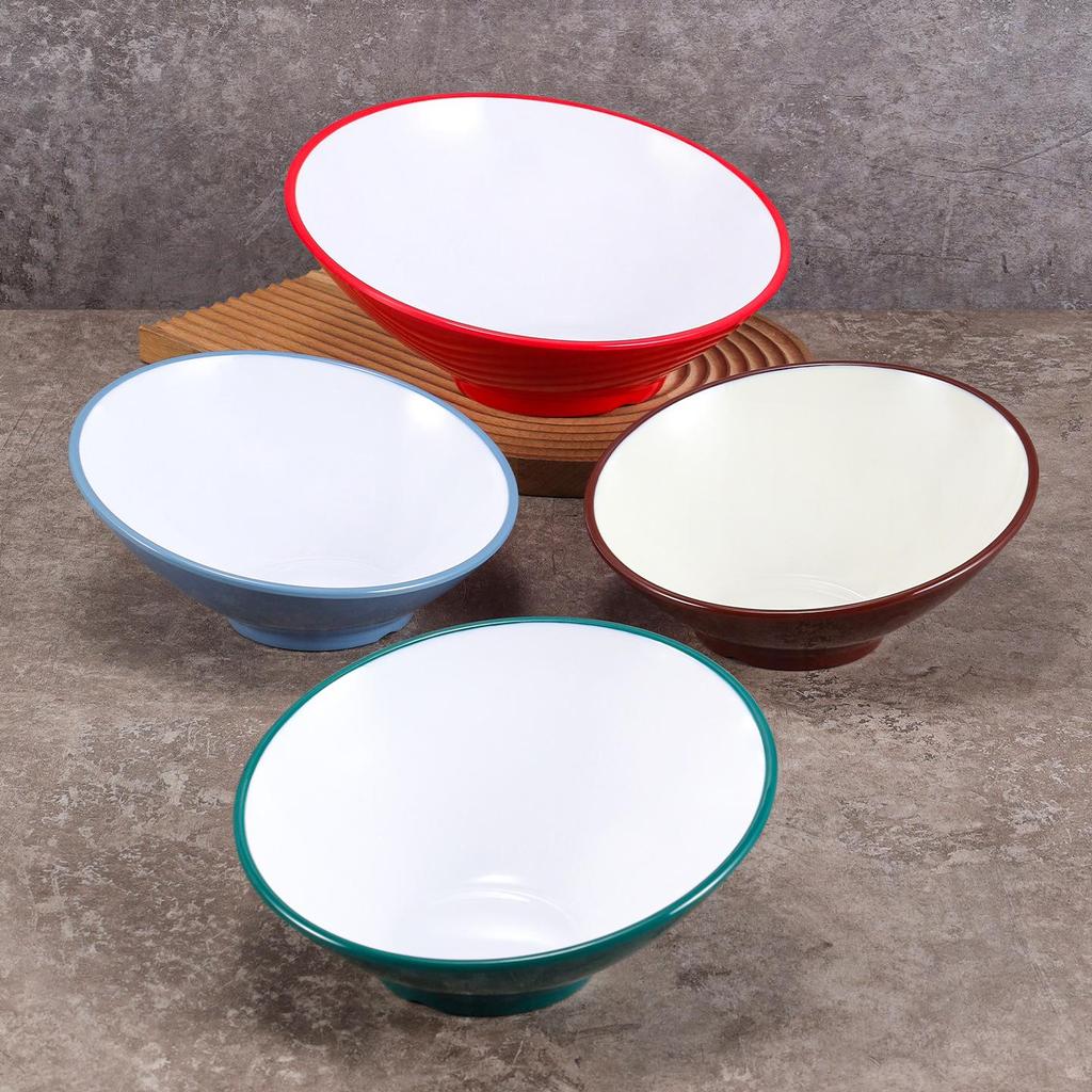 Velká šikmá melaminová mísa - Imitace porcelánu pro horký hrnec, salát a dochucovadla