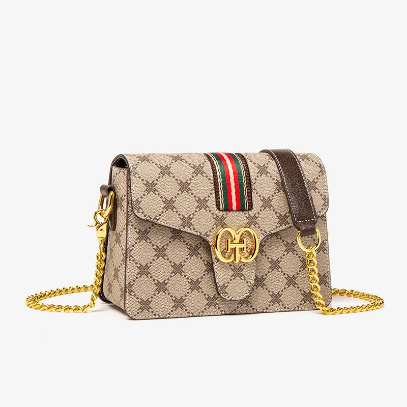 VEZFAA Taschen Damentaschen 2023 Neuer Stil Trendige Vielseitige Mode Umhängetasche Damen Bedruckte Schultertasche Damen Kleine Quadratische