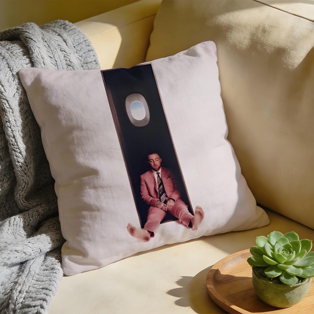 MMac Miller Albums Singer Cushion Cover Washed Linen Soft Breathable Decorative Case For Sofa Home Pillow Cover