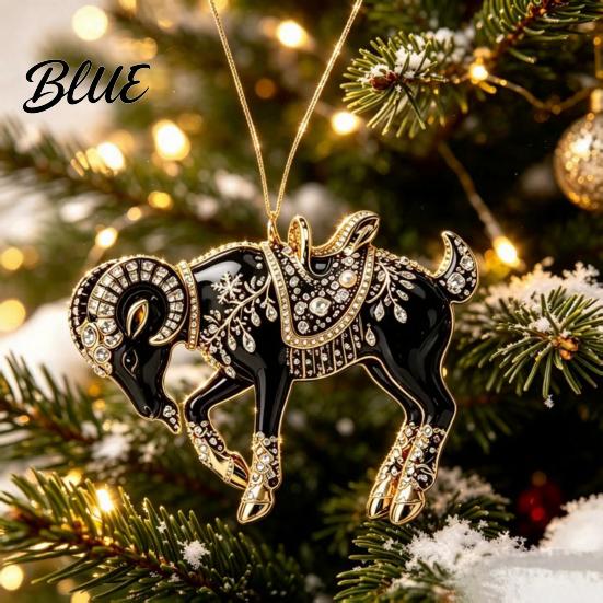 Compact Tree Ornaments for Restaurants Black Goat Christmas Hanging Ornament 2D Acrylic Festive Clear Pattern Pendant Pendant Decorative Car